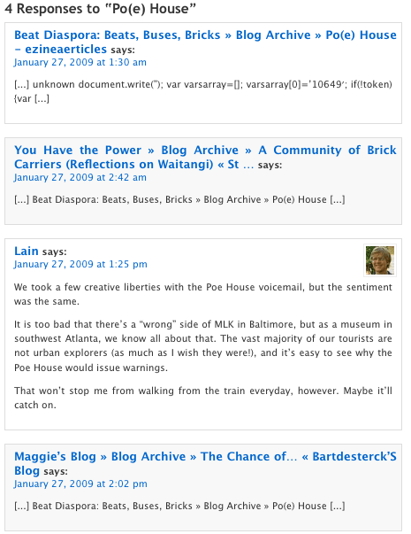 Examples of trackbacks