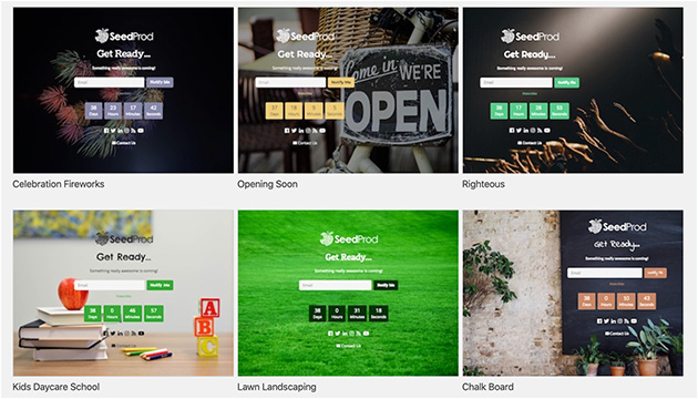 SeedProd pre-built themes.