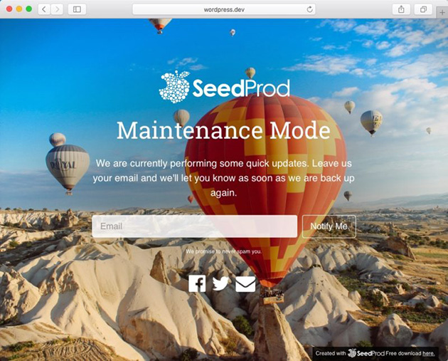 Use SeedProd to put your site in maintenance mode