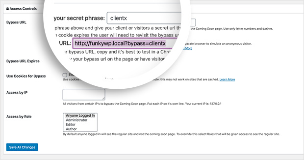 Bypass wordpress maintenance mode