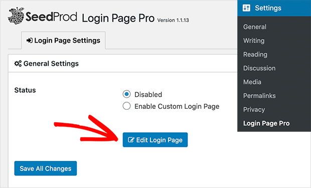 Edit your login page