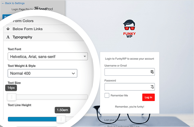 change the fonts on your custom login page
