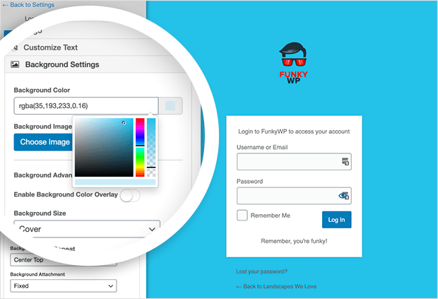Choose your login page background color