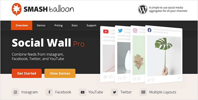 Smash Balloon social wall WordPress plugin