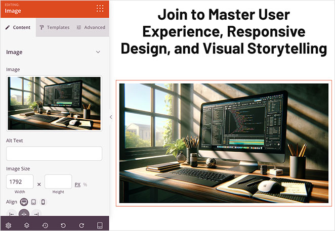 Add AI images to your landing page using SeedProd image block