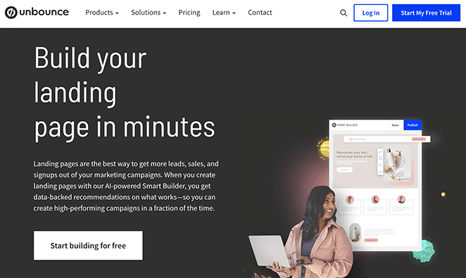 Unbounce AI page builder