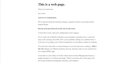 Justin Jackson's "This is a web page" article