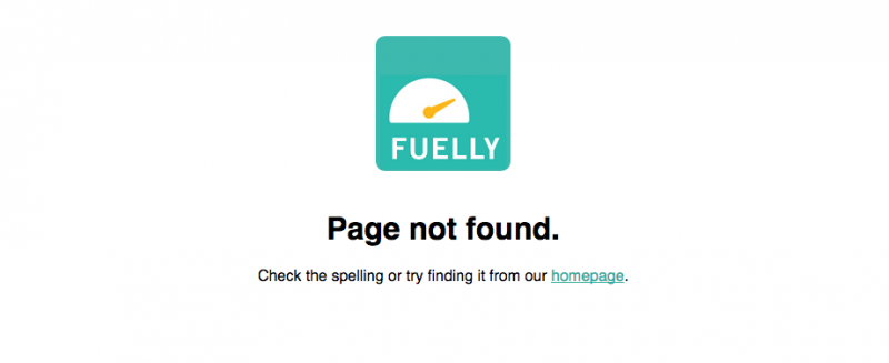 Fuelly 404 Page Screenshot