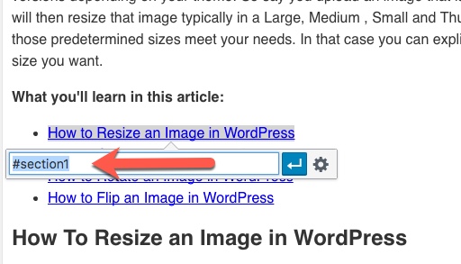 wordpress anchor links wordpress anchor links