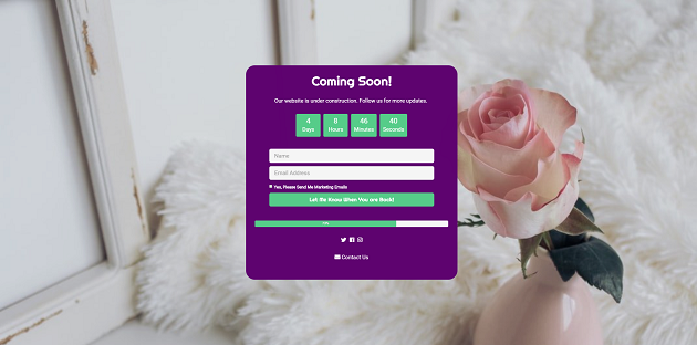 finished wordpress under construction page