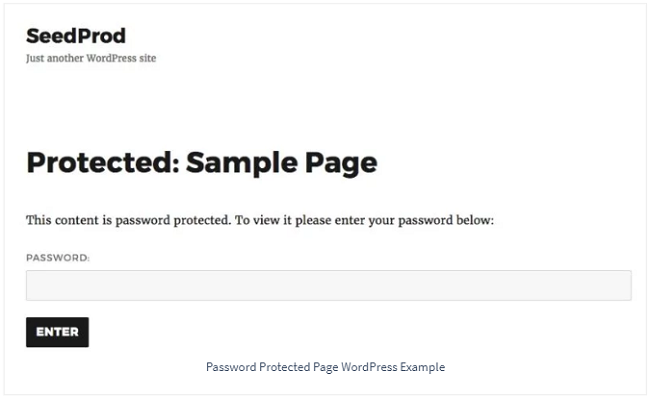 password protected page