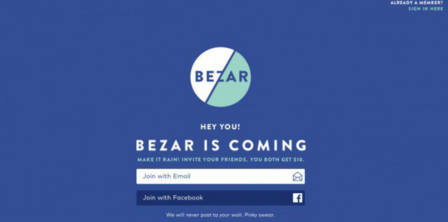 Bezar coming soon page example