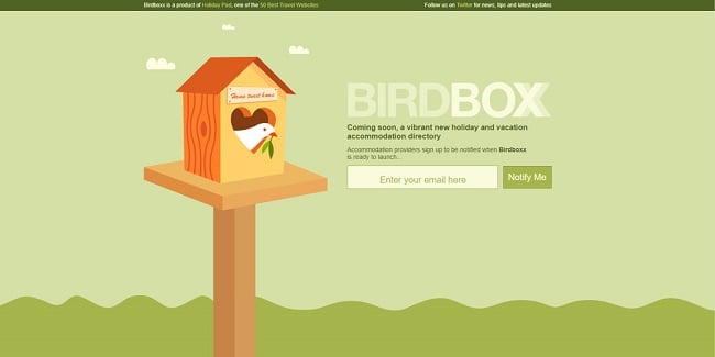 Bird Box coming soon page example