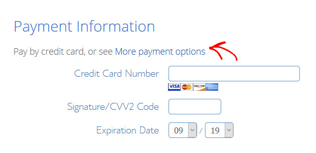 enter your payment information for your professional business mail address