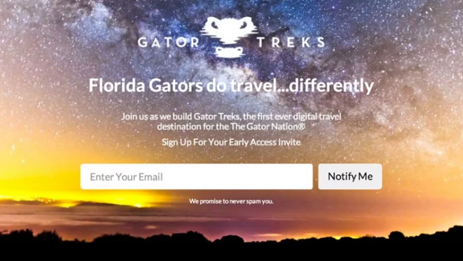 Gator Treks coming soon page example