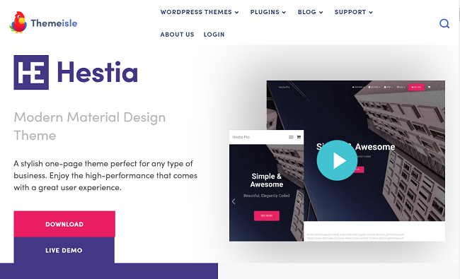 hestia WordPress responsive theme examples