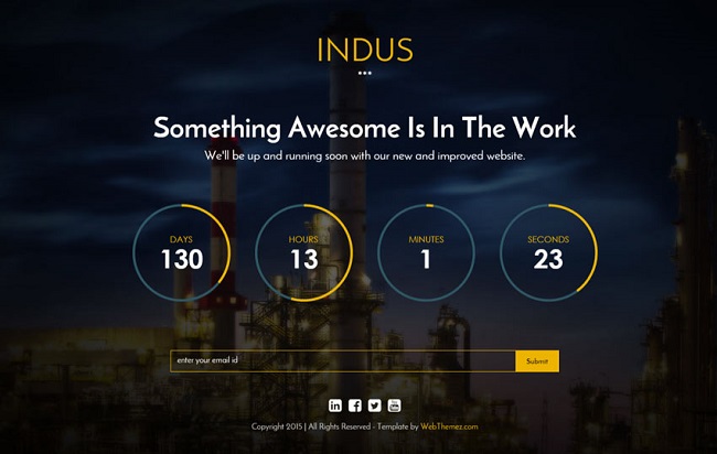 Indus coming soon page example