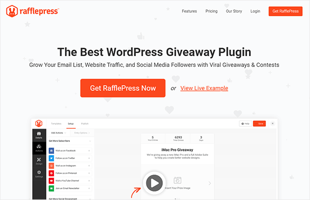 RafflePress best no code tools for WordPress giveaways