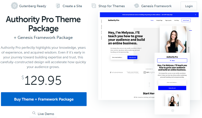 AuthorityProThemebyStudioPress SeedProd Authority Pro popular WordPress theme for business sites