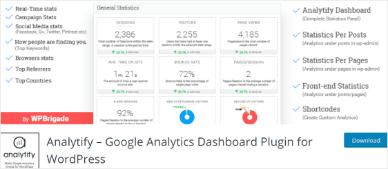 Analytify best google analytics WordPress plugin