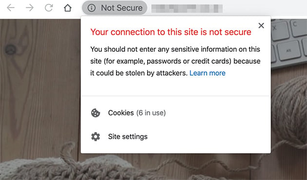connection to this site is not secure