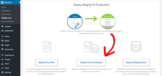 Deploy staging to production