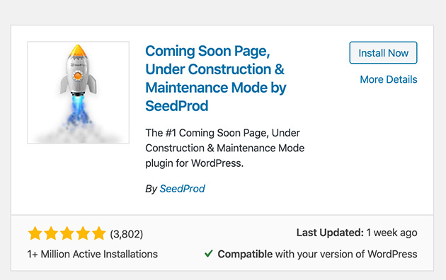 Download and install SeedProd to create a coming soon page for your new website announcement email