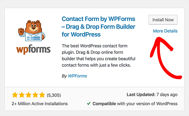 Install WPForms and activate the plugin