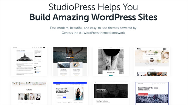 StudioPress WordPress themes homepage