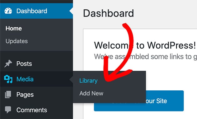 Go to Media then Library from the WordPress Admin area