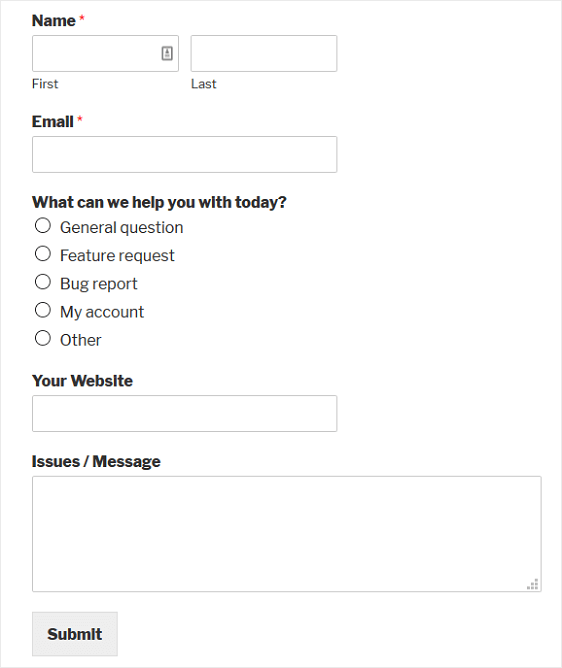 final-support-ticket-form - SeedProd Bug reporting form