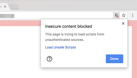 Insecure website content