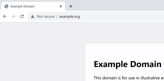 Google Chrome shows that this website is not secure