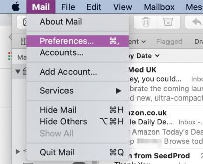 Apple mail preferenes