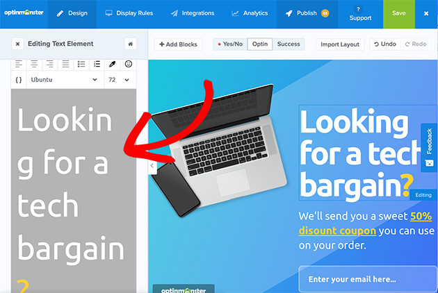 editing-text-element - SeedProd edit any landing page element