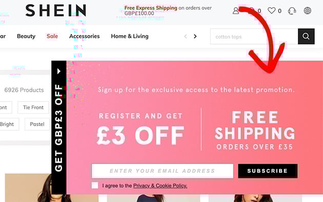free-shipping-shein - SeedProd free shipping notification