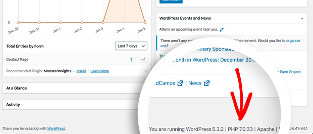 WordPress PHP version
