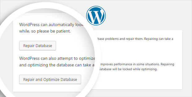 Allow WordPress to repair your database