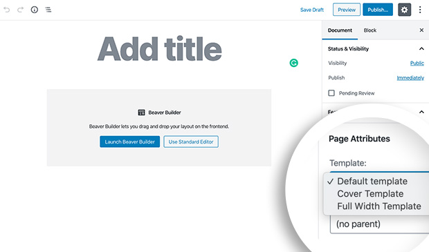 WordPress page attributes
