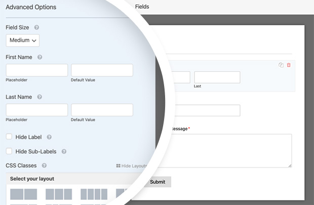 WPForms advanced contact form options