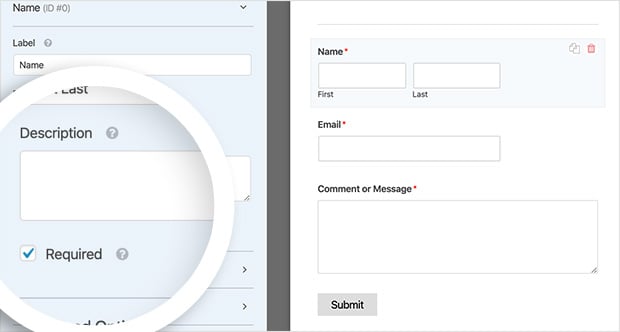 make form fields a requirement for people using your contact form