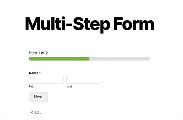 Finished multi-step form