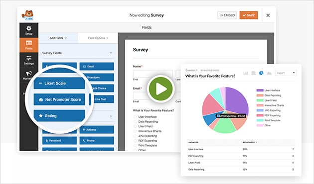 Best WordPress survey plugins WPForms