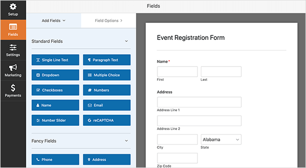 Customize your event registration form