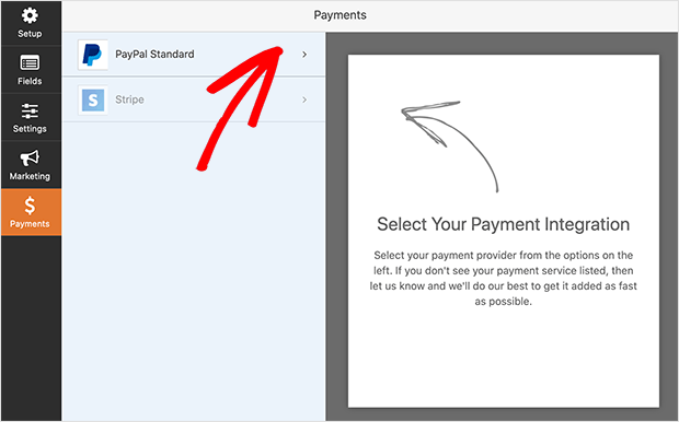 Paramètres de paiement du formulaire