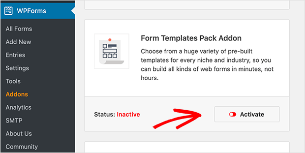 Form templates pack addon for WPForms