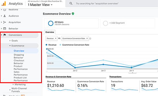 gaecommerceconversion SeedProd google analytics ecommerce conversion reporting