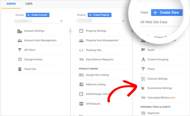 Google Analytics ecommerce settings