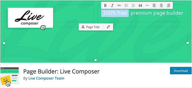 WordPress page builder live composer