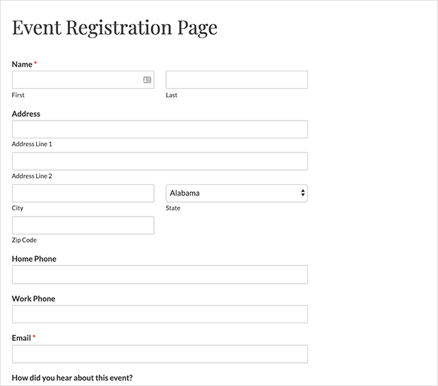 Publish your WordPress event registration form